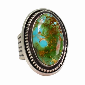 Leonard Nez Navajo Handmade Sterling Silver Turquoise Ring Expressive Touch