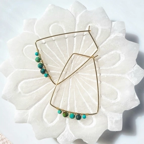 Retro Decoration Contemporary Style Leslie Earring - 14k Gold-Fill   Turquoise