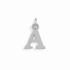 Travel Look Graceful Line Letter A Charm Sterling Silver - Made in the USA