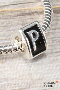 Letter P Block Bead Charm Distinctive Edge Weekend Glam