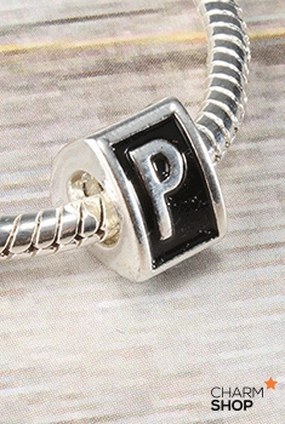 Letter P Block Bead Charm Distinctive Edge Weekend Glam