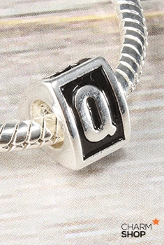 Letter Q Block Bead Charm Daily Wear