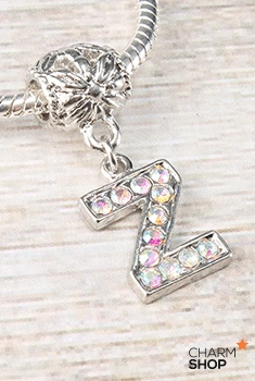 Daytime Shine Chic Layer Letter Z Rhinestone Bead Charm