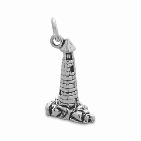 Layered Vibe Artisan Highlight Lighthouse Charm Sterling Silver