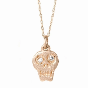 Charmed Skull Diamond Necklace - 14k Gold Vintage Inspired Adornment Sweet Touch