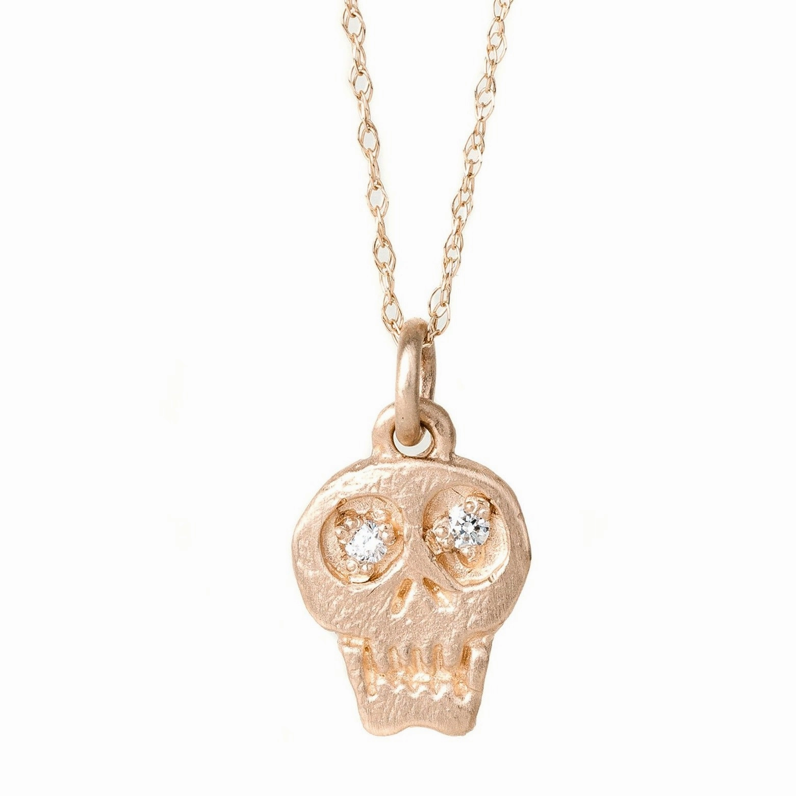 Charmed Skull Diamond Necklace - 14k Gold Vintage Inspired Adornment Sweet Touch