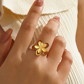 FLORA GOLD RING(Adjustable) Artisan Shape Stylish Ornament