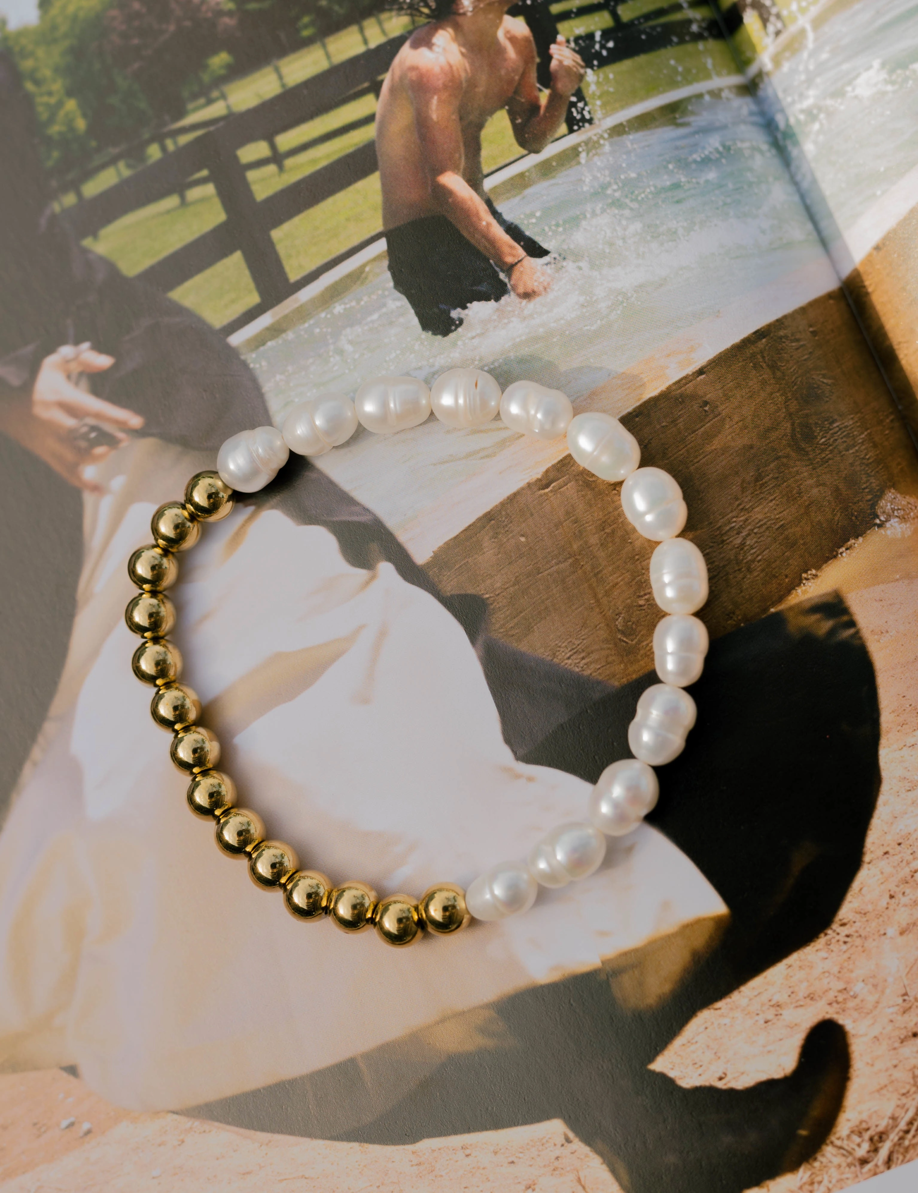 Pearl & Gold Bead Bracelet Live Trend Infinite Mixes