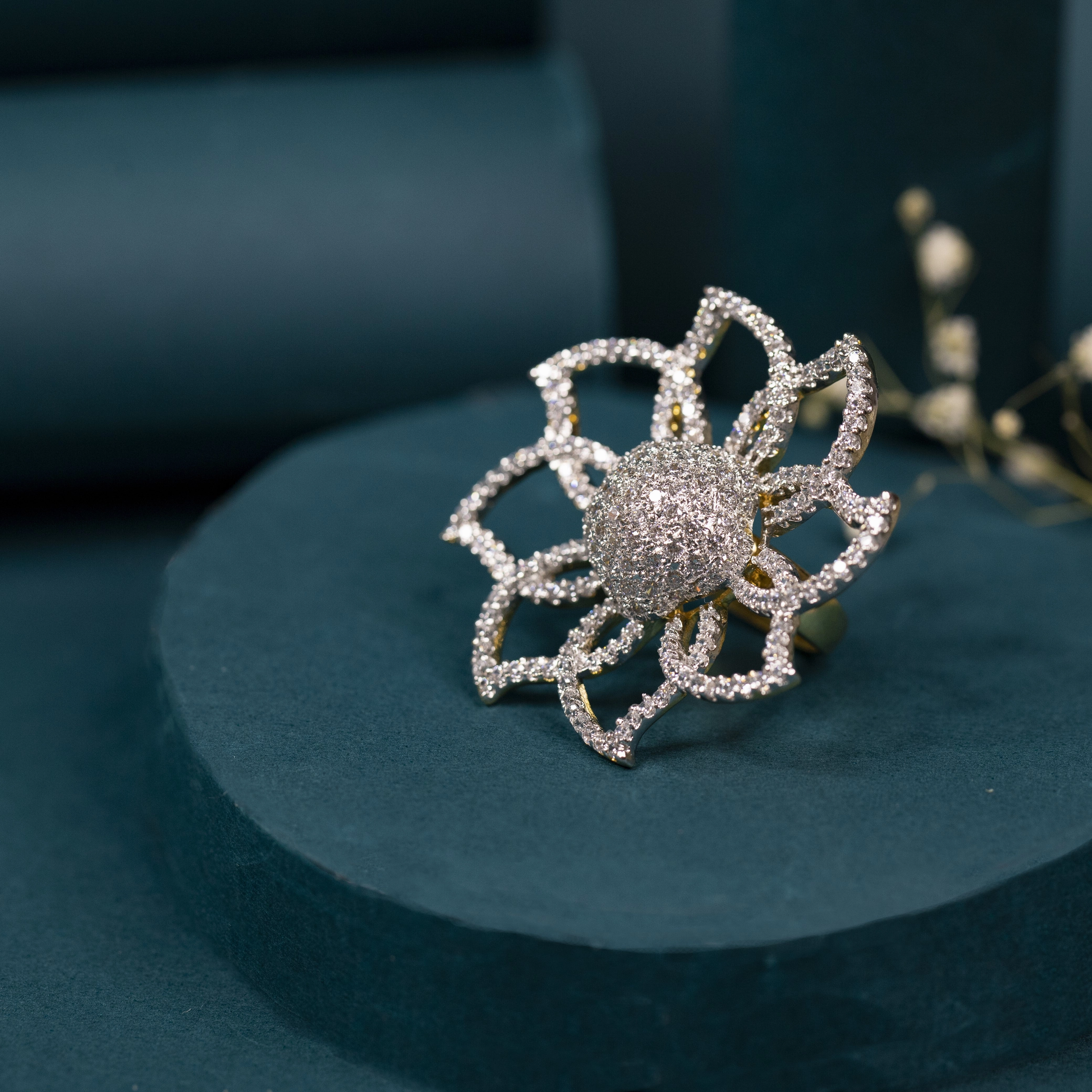 Lotus bloom zircon ring Flawless Touch Gift Appeal