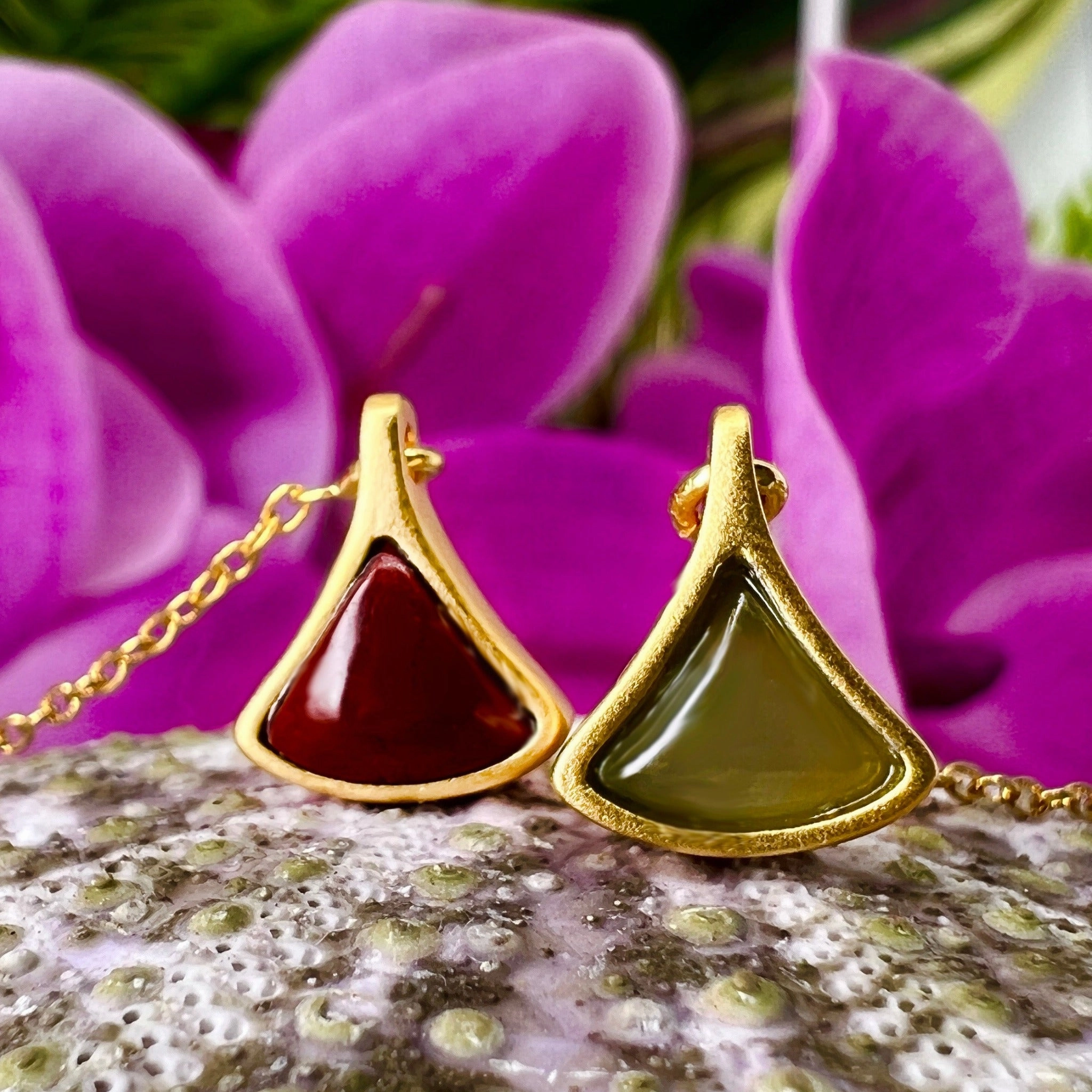 Trendy Accessory Lotus Leaf Jade Threader Earrings