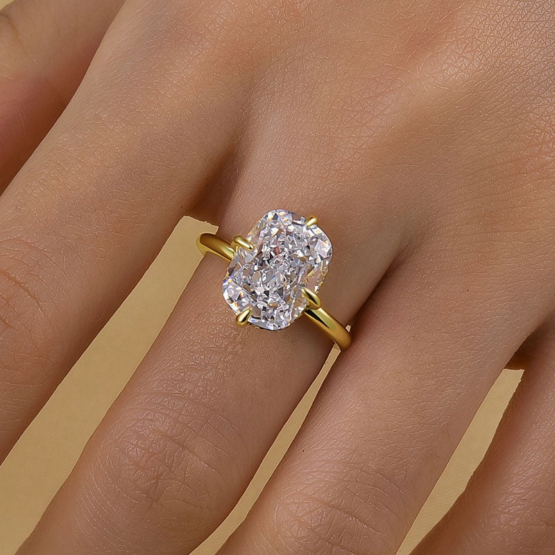 Glow Vibe Trendy Layer Louily Classic Cushion Cut Engagement Ring For Women In Sterling Silver