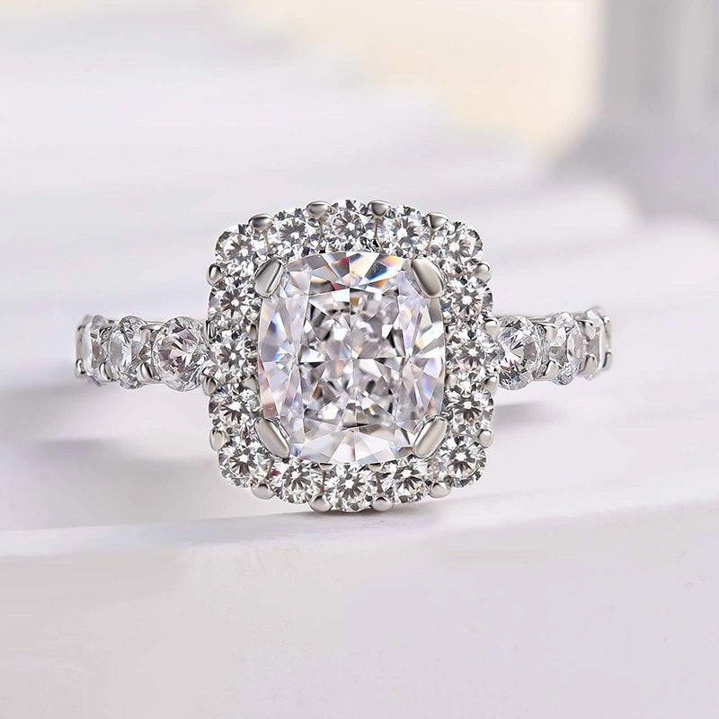 Artful Design Classic Layer Louily Desirable Halo Crushed Ice Cushion Cut Engagement Ring