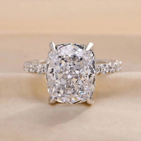 Gentle Spark Graceful Mood Louily Elegant Cushion Cut Engagement Ring For Women In Sterling Silver