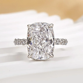 Delicate Feature Louily Elegant Cushion Cut Simulated Diamond Engagement Ring