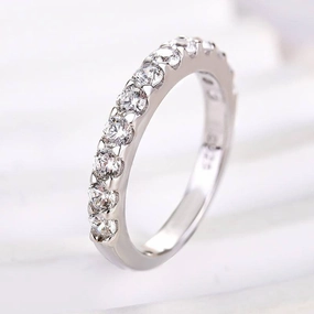 Smooth Detail Personal Shine Louily Exquisite Half Round Cut Women's Wedding Band