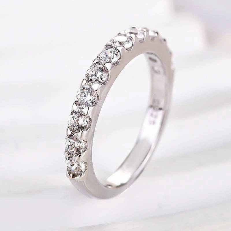 Pop Element Everyday Accessory Louily Exquisite Half Round Cut Women's Wedding Band