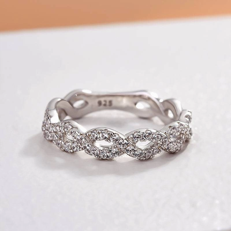 Artisan Flair Louily Fashion Infinity Women's Wedding Band In Sterling Silver