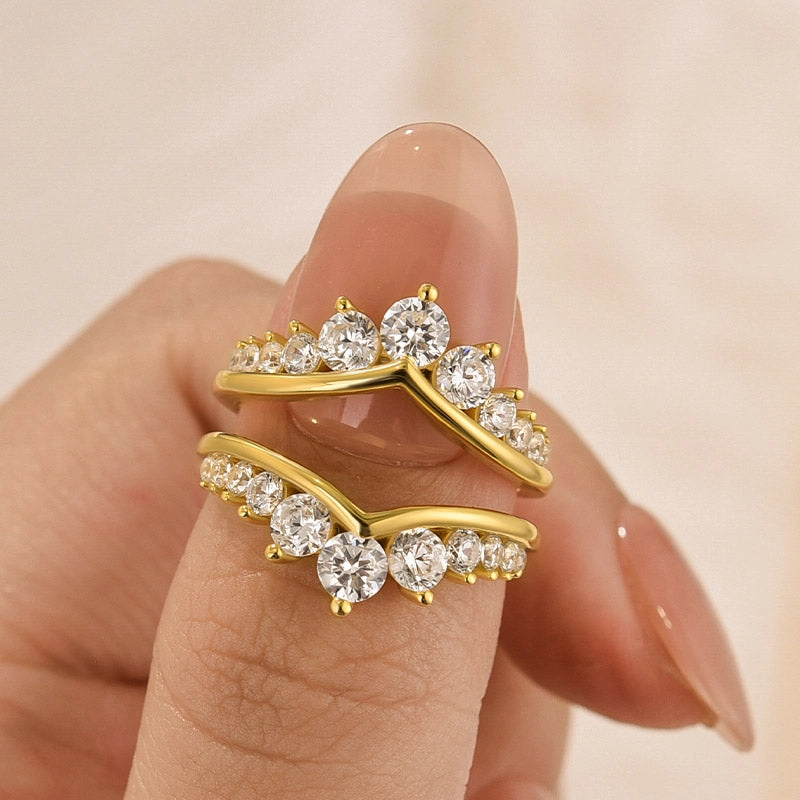 Party Vibe Louily Fashion Round Cut Jacket Wedding Band For Women In Sterling Silver