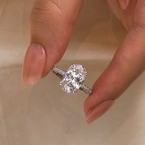 Louily Gorgeous Oval Cut Simulated Diamond Engagement Ring In Sterling Silver Daily Accent