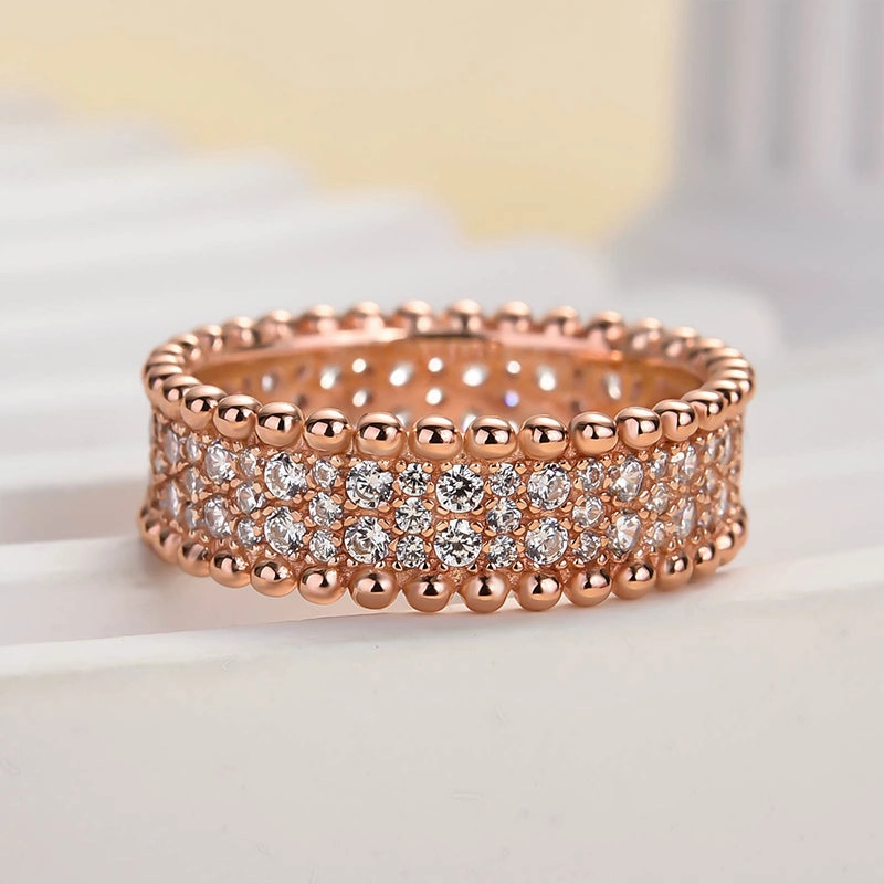 Everyday Accent Louily Luxury Rose Gold Women's Wide Wedding Band