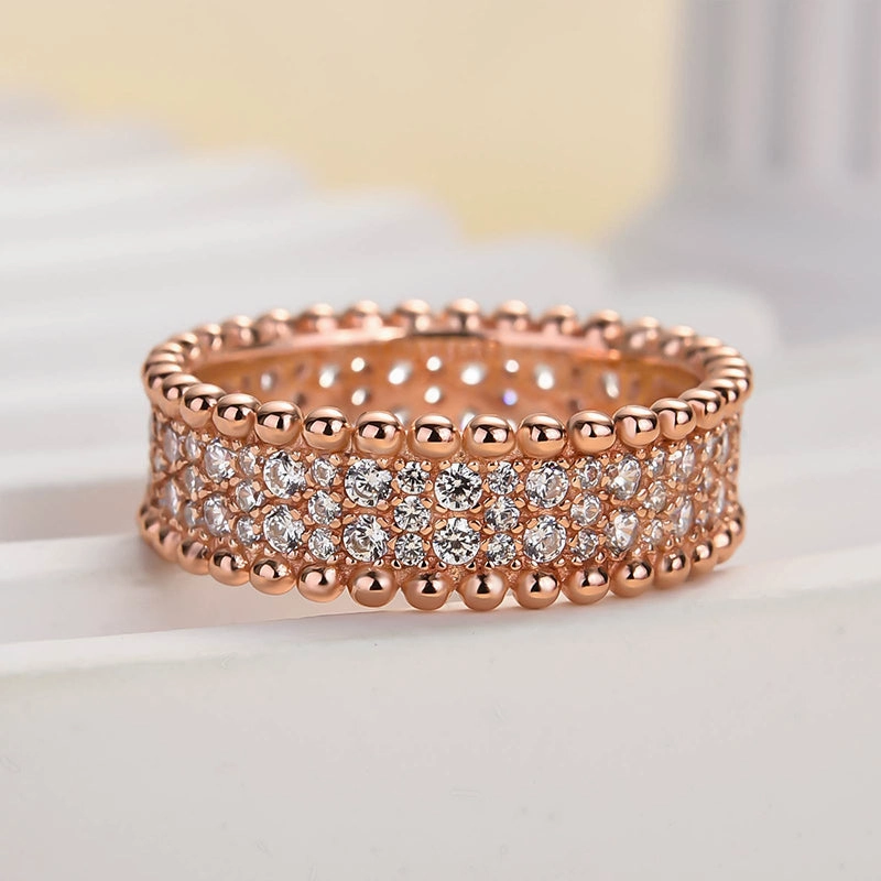 Occasion Look Custom Style Louily Luxury Rose Gold Women's Wide Wedding Band