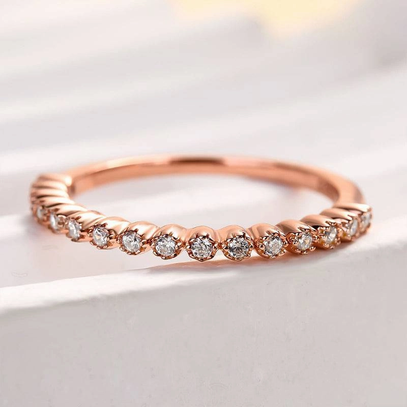 Distinctive Accent date night look Louily Simplicity Women's Wedding Band In Sterling Silver