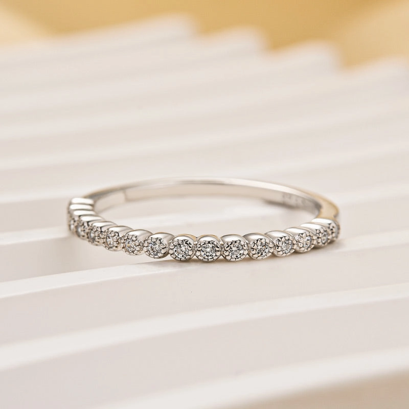 Louily Simplicity Women's Wedding Band In Sterling Silver Custom Craft Romantic Date