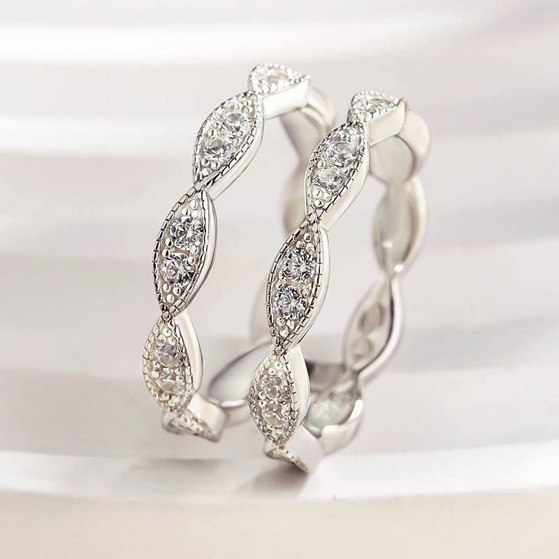 Louily Special Round Cut Jacket Wedding Band For Women In Sterling Silver Pure Form Luxe Essentials