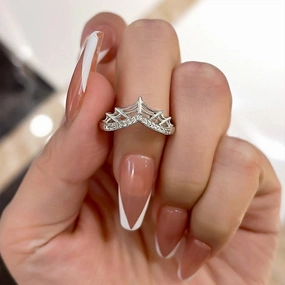 Modern Snap Louily Unique Cobweb Design Round Cut Wedding Band In Sterling Silver