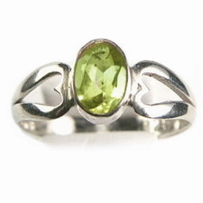 Peridot Sweetheart Ring .95 CTW Sterling Silver, size 7 Value Statement