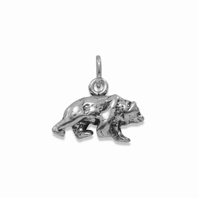 Artisan Piece Lumbering Bear Charm Sterling Silver
