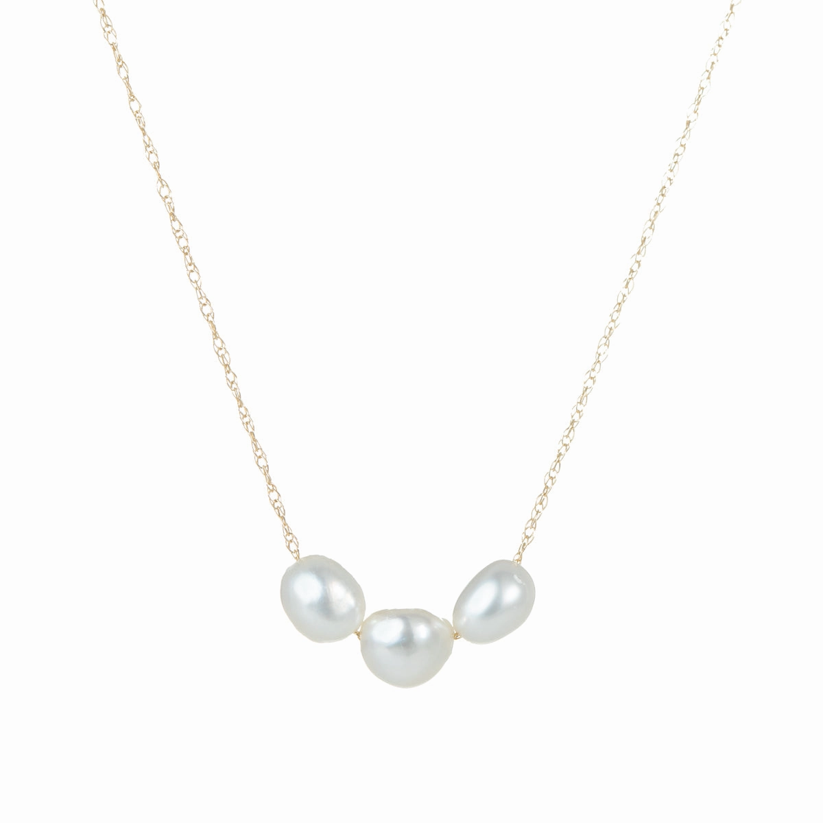 Triple South Sea Tahitian 14k Gold Necklace Versatile Style