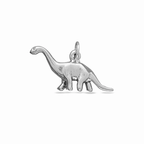 Brontosaurus Apatosaurus Dinosaur Charm Sterling Silver - Made in the USA Refined Light Glamorous Pieces