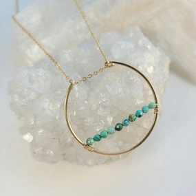 Lunada Necklace - 14k Gold-Fill   Turquoise Simple Gift