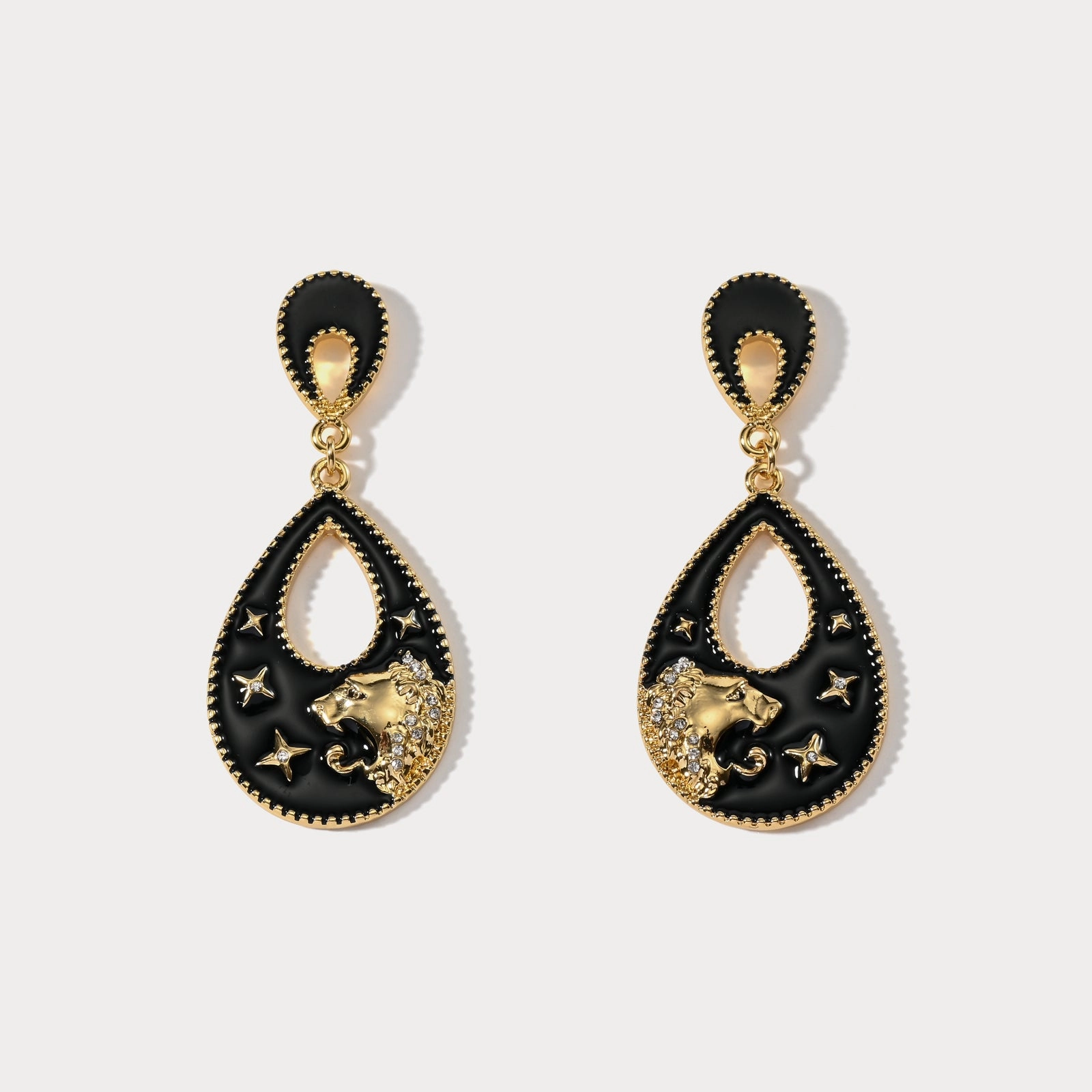 Delicate Details Minimal Aesthetic Leo Enamel Earrings