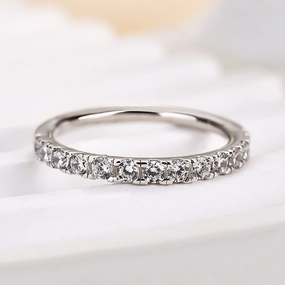 Casual Touch Louily Round Cut Half Eternity Women's Wedding Band
