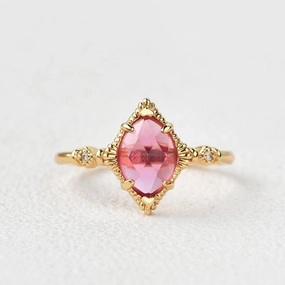 Marquise Lab Ruby Vintage Yellow Gold Ring Radiant Finish Pieces Statement Ready