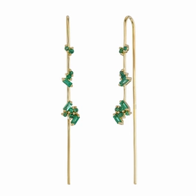 Luxe Emerald Threaders - 18k Gold Sturdy Accent