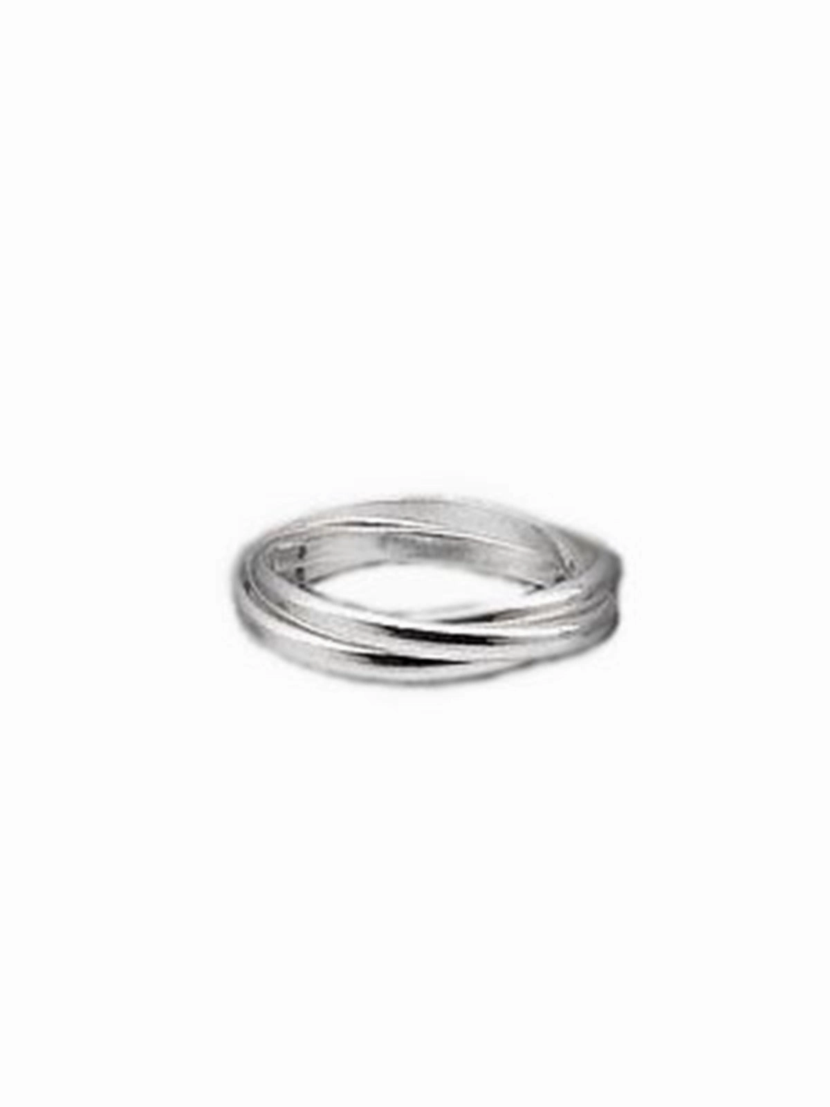 Luxury Line Durable Expression Three Band Rolling Ring Trinity Interlocking Sterling Silver Russian Wedding Band 2mm, Size 8