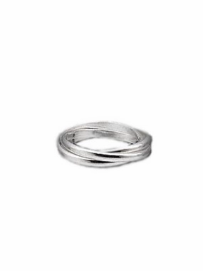 Luxury Line Durable Expression Three Band Rolling Ring Trinity Interlocking Sterling Silver Russian Wedding Band 2mm, Size 8
