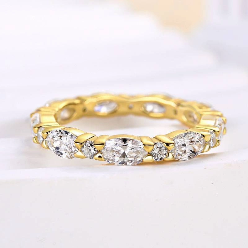 Louily Exclusive Oval Cut Wedding Band For Women In Sterling Silver Night Out Luxe Appeal