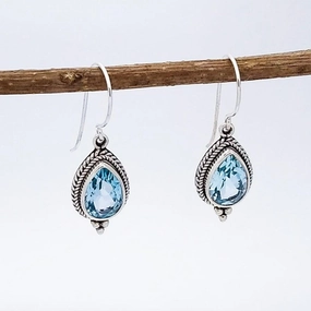 Blue Topaz Earrings Lustrous Sparkle