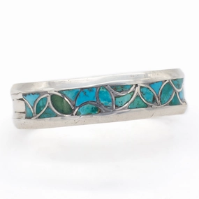 Glamour Finish Custom Shine Navajo Handmade Sterling Silver Turquoise Cuff Bracelet (Hallmark Unknown)