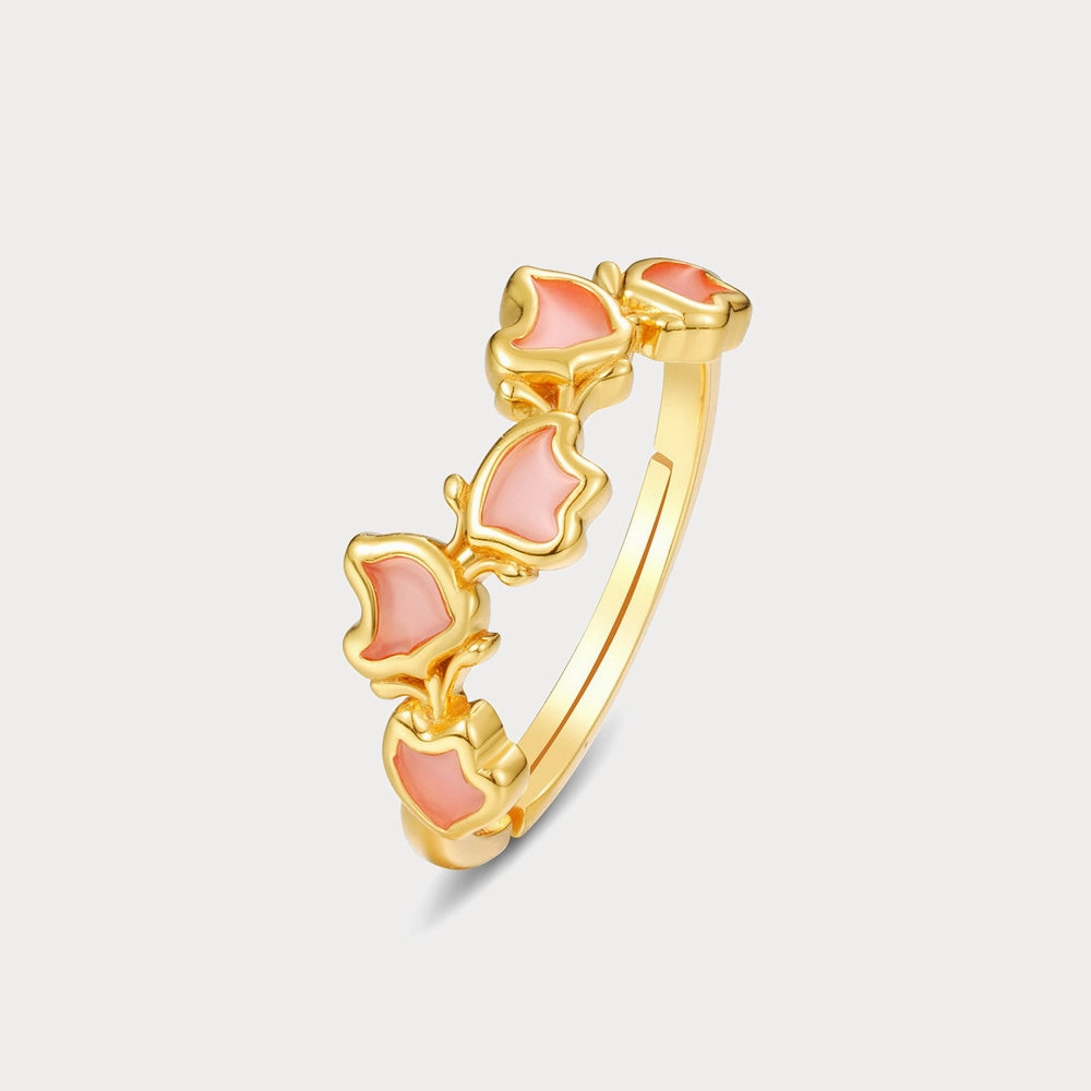 Statement Accessory Classic Simplicity Pink Enamel Sakura Ring
