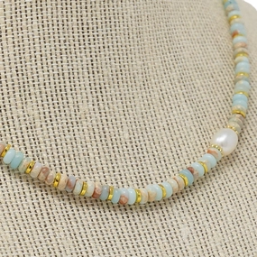 Special Occasion Timeless Style Seafoam Pearl Beaded Necklace