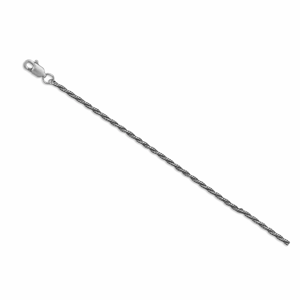 Elegant Choice Curb Rope Chain with Antiqued Oxidized Finish Sterling Silver Made in the USA