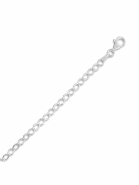 Flat Diamond-Shape Link Chain Bracelet Anklet, 9-inch Lux Appeal Classic Spark