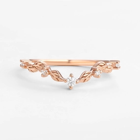 Glow Look Sophisticated Style Nature Inspired Moissanite Gold Wedding Band