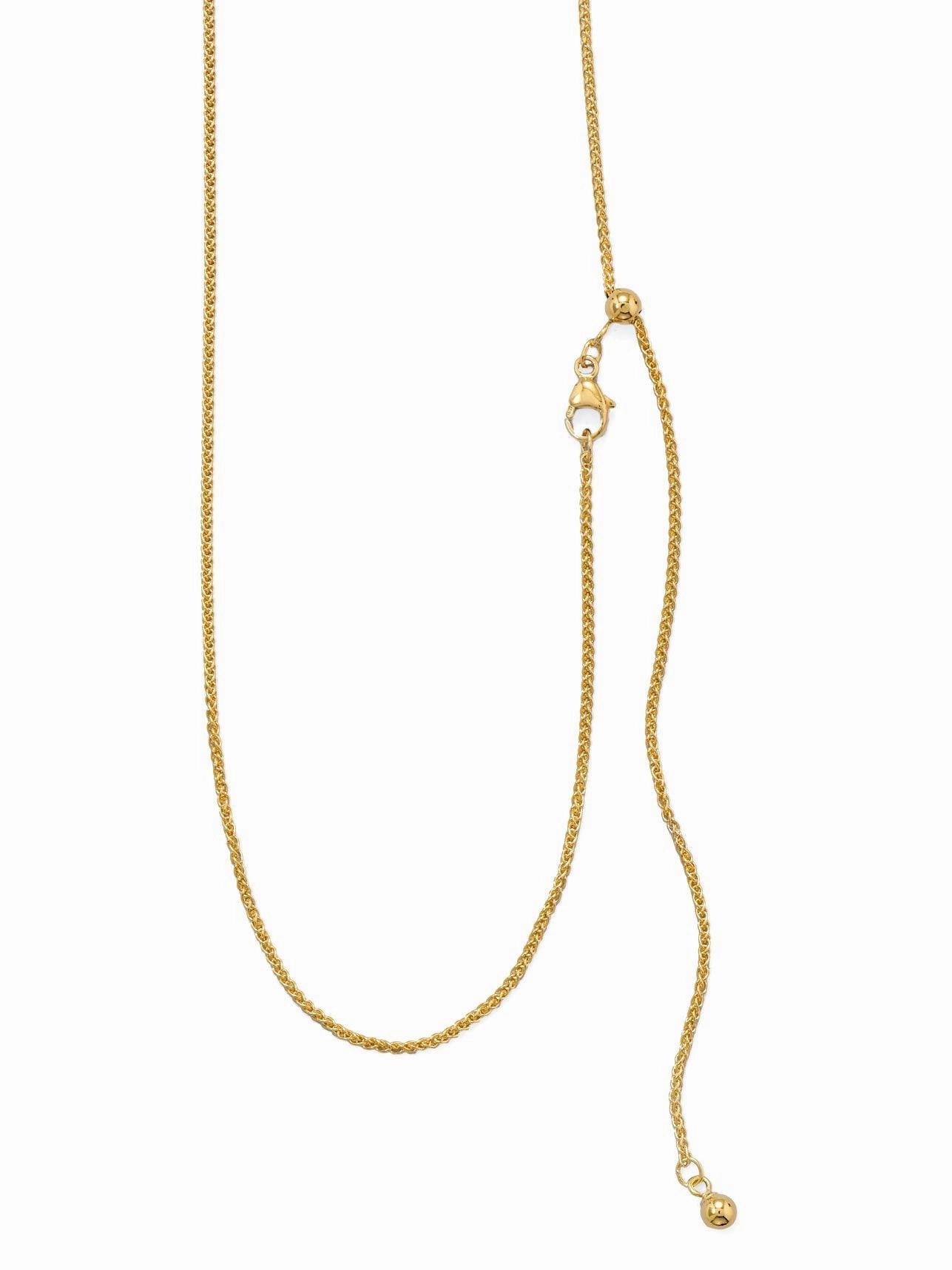 Clean Lines 14k Gold-filled French Wheat Chain Necklace Sterling Silver Adjustable Length