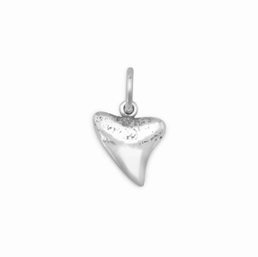 Sharks Tooth Charm Antiqued Sterling Silver - Made in the USA Refined Contour Refined Fashion